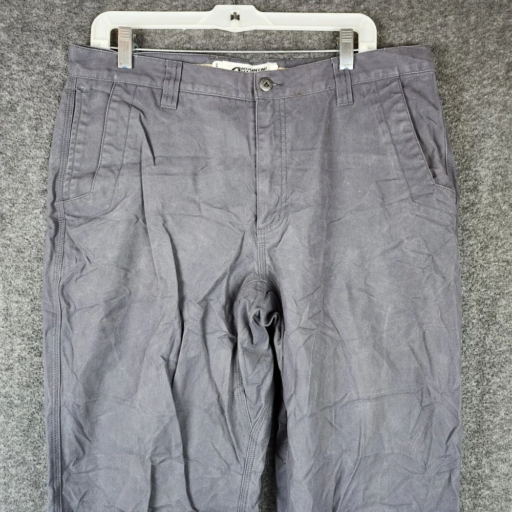 Mountain Khakis Pants Mens 36x32 Relaxed Fit Grey Canvas Outdoor EUC